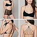 Perman Women's Sexy Padded Bra Crop Vest Cross Strap Bustier Beach Tank Tops (Black)