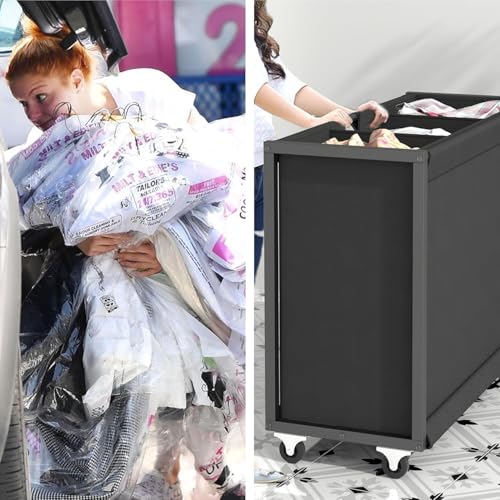 KISFAM Cesto Ropa Sucia con 3 Bolsas Extraíbles con Ruedas, Cestos para la Ropa Sucia para Organización y Almacenamiento con 2 Cajones Extraíbles para Usar en la Lavandería, el Baño o el Dormitorio