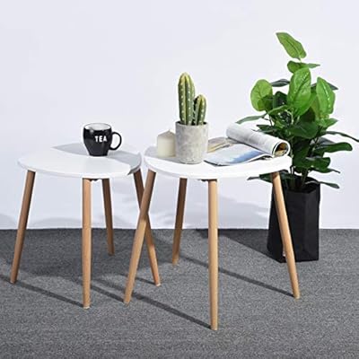 mesas de cafe 2 piezas redondas triangulares mesas laterales modernas mesas de te mesas de te mesas de nido para balcon y sala de estar juego