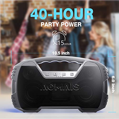 Portable-IPX7-Waterproof-Bluetooth-Speakers-40-Hour-Playtime-Wireless-Outdoor-Speaker-25W-Rich-Bass-Impressive-Sound-Stereo-Pairing-Built-in-Mic-100ft-Bluetooth-LED-Lights-for-Home-Party