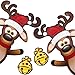 Bigtime Signs Reflective Magnetic Reindeer Car Decoration Kit - 4 Piece Christmas Car Magnets with 2 Jingle Bells - Holiday Car Decor, Festive Auto Decorations for Christmas Spirit - Waiving Reindeer