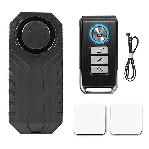 Jzenzero 113dB Wireless Anti-Theft Vibration Motorcycle Bicycle Waterproof Security Bike Alarm with Remote