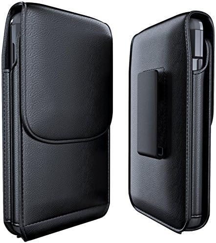 Meilib Pixel 2 XL Belt Clip Case - Leather Holster Pouch with Belt Holder, Universal Google Pixel Phone Sleeve with Wallet ID Card Slot (Works w/Slim Thin cover on), Black