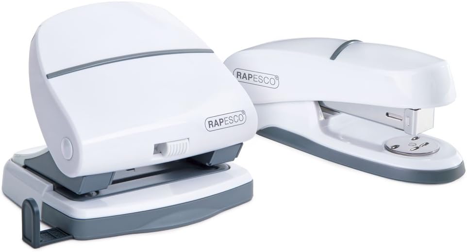 Rapesco 1275 P20 Shimma Stapler and Hole Punch Set White Amazon.co