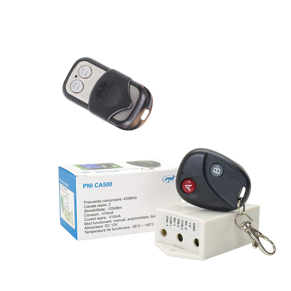 PNI KCA500 Relay Pack CA500 Remote Control for 1 Or 2 Garage Doors, Gates, Barriers + Additional Remote Control