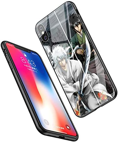 LiangChu 9H Tempered Glass iPhone XR Cases, LC-63 Gintama Kagura Gintoki Anime Design Printing Shockproof Anti-Scratch Soft Silicone TPU Cover Phone Case for Apple iPhone XR