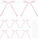 Anwyll Twist Tie Bows 5x7Inch - 30Pcs Premade Pink Gift Bow for Cake Gift WrapBalloon Craft Treat Bag Baby Pink Satin Ribbon Bows for Valentines Day Decor Birthday Party Bridal Shower Wedding Favors