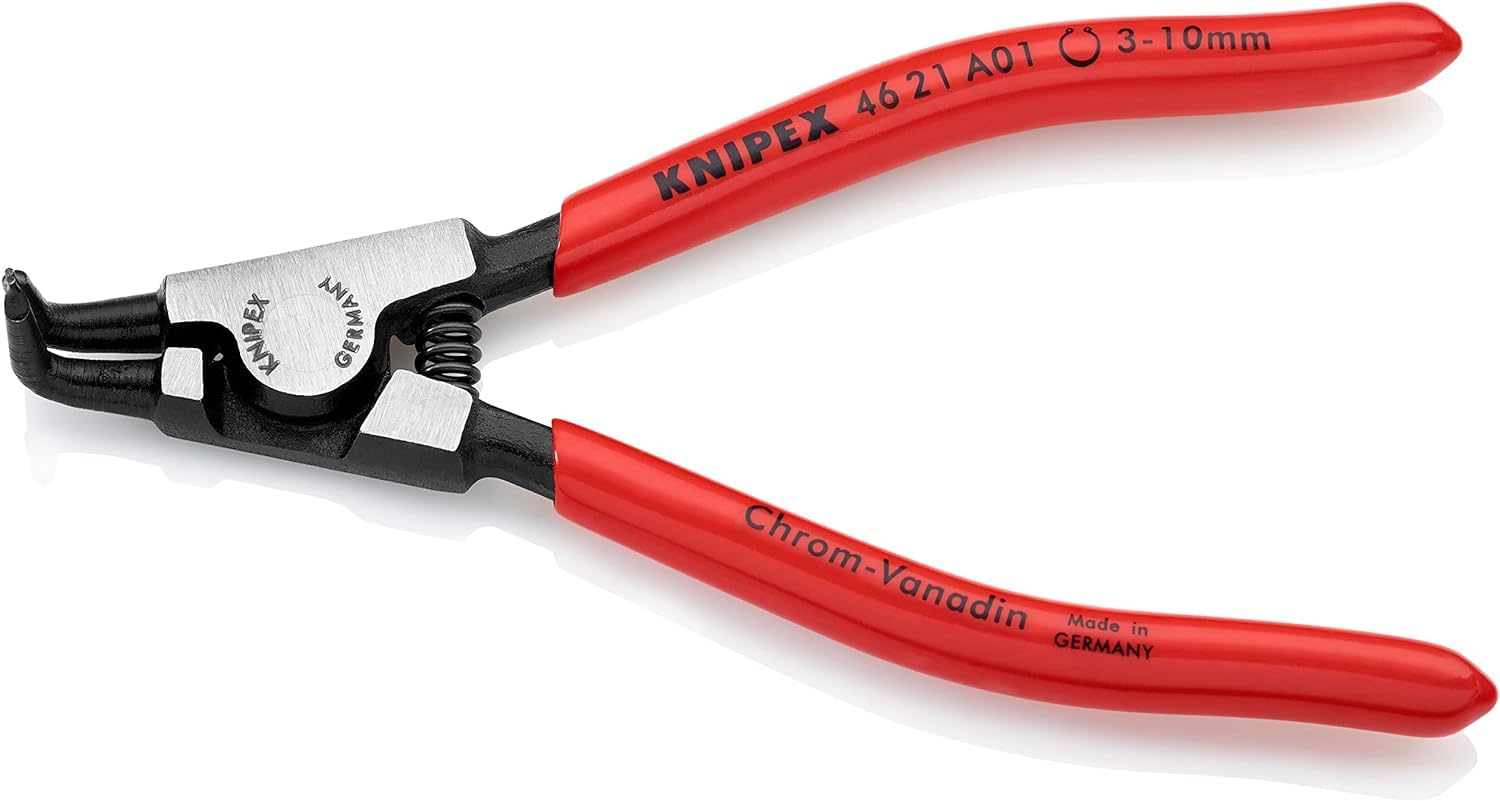 KNIPEX Circlip Pliers for External Circlips on Shafts Self-Service Card with Plastic Coating 125 mm, 46 21 A01 SB
