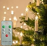 Set of 10 LED Taper Electric Candles,Flameless Candles,Dripping Style with Realistic Look,Remote Control and Clips for Home Decoration and Christmas Holiday