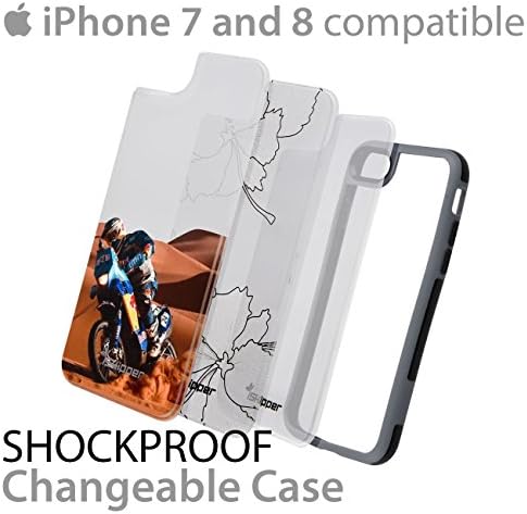 iPhone 8 | 7 Slim Lightweight Case Cover Shockproof Shatterproof Scratch Resistant Hybrid Bumper &amp; Cover | Precise Cutouts For Easy Access | 3 Designs Pack - iPhone 7 &amp; 8 (Black, Gray)