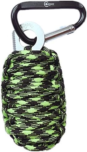 Egooz 550 Paracord Grenade Survival Kit - Carabiner Emergency Kit with 12 Essential Tools include Eye Knife and Fire Starter Multiple Colors Available(Yellow Camo)