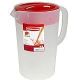 Rubbermaid Clear Pitcher, 1 Gallon, Red