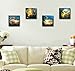 Natural art – Sunrise in Sea Wave Art, Ocean View Painting, Print on Canvas, Wall Decoration, Wrapped with Wooden Frame, Easy to Hang, 4 pieces combination of one set (12×12in×4pcs)