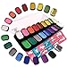 Bowitzki Face Paint Kit for Kids Adults with Stencils Glitter Brushes Halloween Face Painting Set for Sensitive Skin Water Based FDA Compliant Professional Body Painting Makeup (16 Colors+2 Glitter)