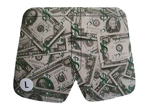 Brabco Inc. Men's Magic Boxer Shorts Dollars Design (L (Waist 38"-40"), Green & Ivory Multicolor)