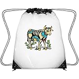 Zhdashaiff Drawstring Clear Bags Coloring Cow with