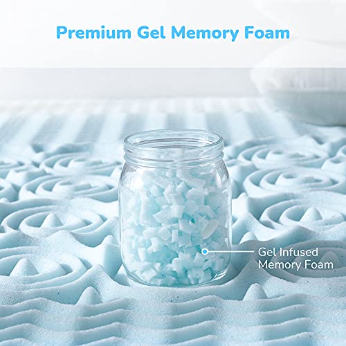 RECCI 2.5Inch 5Zone Mattress Topper Full, Pressure Relief Memory Foam Mattress Topper for Back