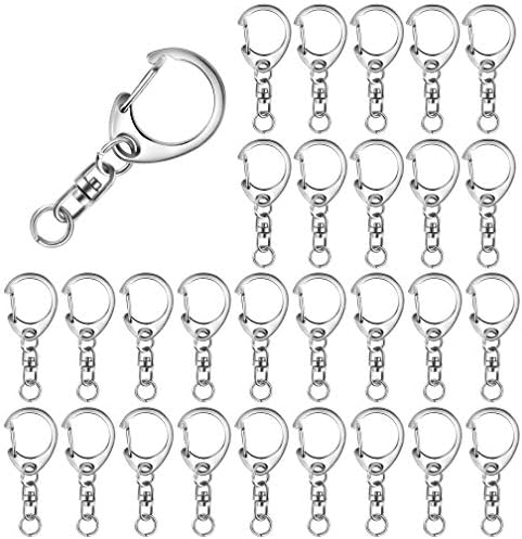 キーホルダー金具 50個入り ストラップ 定番から日本未入荷 キーホルダー パーツ キーリング ナスカン 回転フック 丸カン 付き 手芸用品 By Lasoll 手作り 素材 全長44mm ハンドメイド Diy 副資材 シルバー アクセサリー