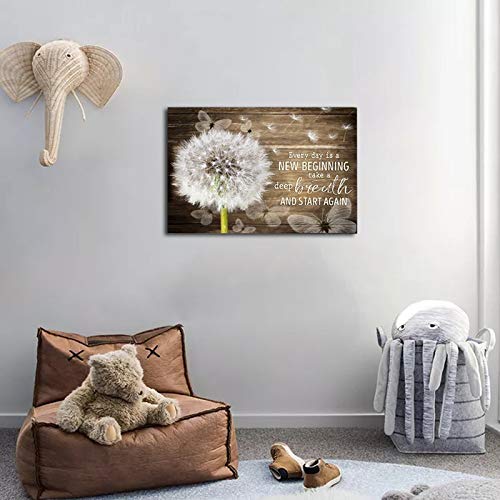 Justbr Dandelion And Butterflies Canvas Wall Art Rustic Farmhouse Artworks For Home Decor Picture Prints Framed Country Wall Decor For Bedroom Living Room Kitchen Office Poster Ready To Hang 24 X16 Pricepulse
