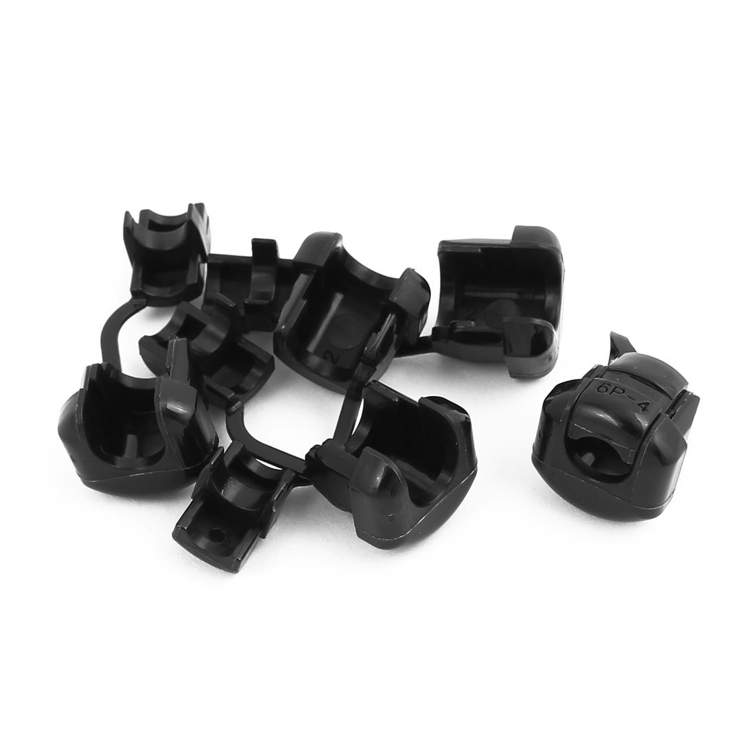 sourcingmap 5Pcs 6P-4 Round Cable Wire Strain Relief Bush Grommet 14mm Diameter Black