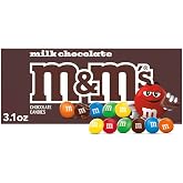 M&amp;M'S Milk Chocolate Candy Theater Box, 3.1 oz Box | M&amp;M'S 3.1 oz theater box candy; milk chocolate candies in a box for movie nights, popcorn, home, office, on the go, snacking