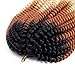 3 Packs Spring Twist Crochet Braiding Hair 110g 30Strands/pack Fluffy Soft Jamaican Bounce Synthetic Hair Extensions (Black Brown Blonde)
