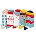 Womens Cotton Casual Crew Ankle Flamingo Socks 5 Pairs (Crew Flamingo Socks)