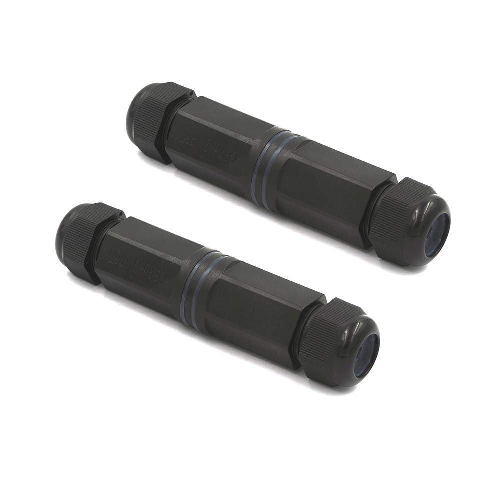 VCE IP68 Waterproof RJ45 Coupler Cat6/Cat5E/Cat5, Outdoor Ethernet Cable Connector Female to Female, Shielded Network Extender 2 Pack