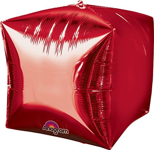 Anagram International Cubez Red Flat Balloon, 15", Multicolor