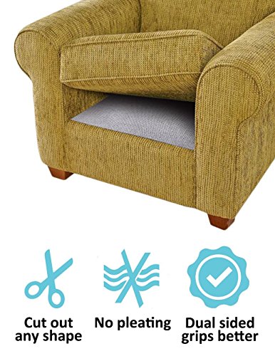 BLS Cushion Non-Slip Underlay, Non Slip Grip Pad Keep Sofa Couch Cushions from Sliding or Slipping, Stop Mat, Futon, Bay Window Pad from Moving. Double-Side Anti-Slip Material + Felt in The Middle! - Thumbnail 2