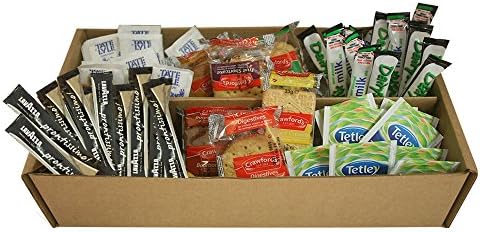 Tea & Coffee Welcome Pack - New Home Students B&B Hotel Holiday Pack Biscuits Sugar Milk (Tetley & Lavazza Prontissimo)