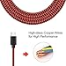 AOKER Micro USB Cable, [New] 3Pack 10FT Extra Long Nylon Braided [Fast Charger Cord] Sync and Charge for Android Devices, Galaxy S7 Edge/S6/S5/S4,Note 5/4/3,HTC,LG,Nexus (3x10ft Black Red)