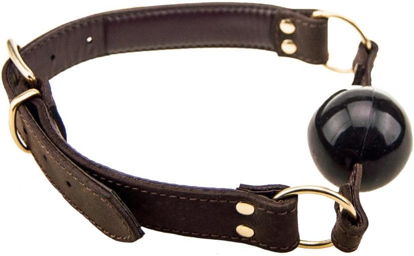 Bound by Loving Joy Nubuck Leather Solid Ball Gag, Brown