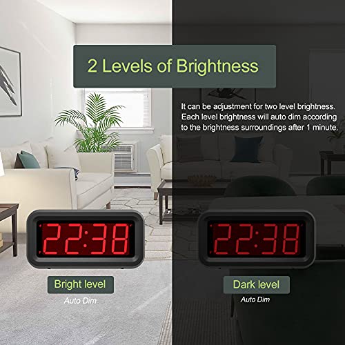 Alarm Clock for Bedroom, Battery Operated Clock, LED Digital Large