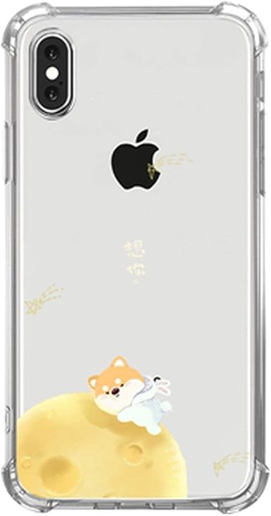 Caja del teléfono del Perro de Shiba Inu TPU para iPhone X XR XS MAX Transparente