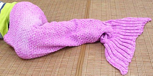 Handmade Soft Crochet Mermaid Blankets Knitted Pattern Seasons Sleeping Blankets Adult for Women,Girls,Teens,by Sun Cling