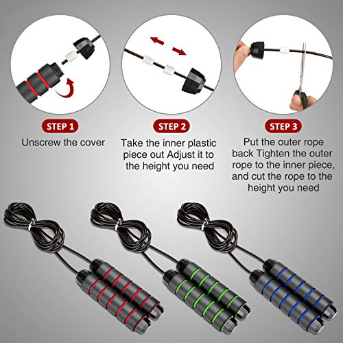 image for Feeke Jump Rope Tangle-Free with Ball Bearing,Adjustable Jumping Ropes