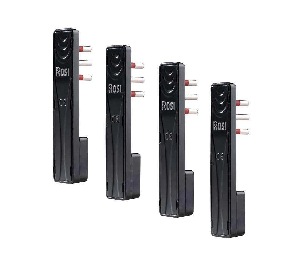 ROSI Set of 4 Emilia Flat Black Connectors 10A - Small Plug