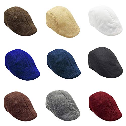 Bravetoshop Men Summer Visor Hat Sunhat Mesh Running Sport Casual Breathable Beret Flat Cap(Black,Free Size)