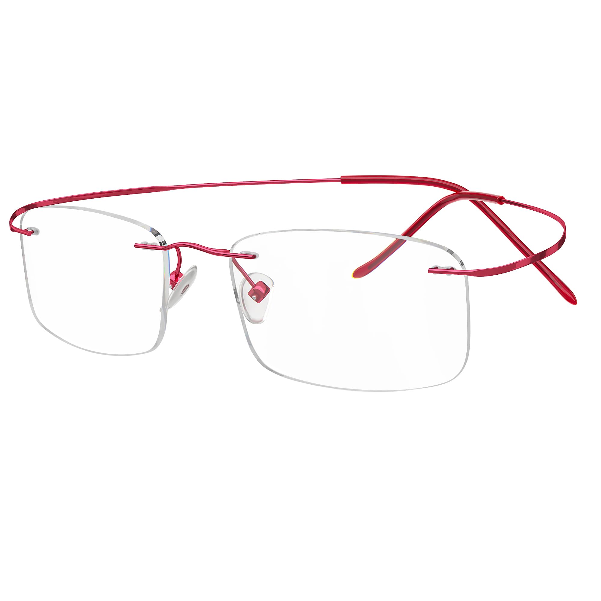 Eyekepper Titanium Rimless Reading Glasses Readers Women Red +2.5 — image 1