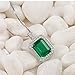 Newshe Pendant Necklace Jewelry for Women 14K Rose Gold Heart Crystle Gemstone 925 Sterling Silver Blue White AAAAA Cz (Green Stone Necklace)