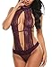 Avidlove Women Sexy Lingerie Lace Halter One Piece Teddy Babydoll Bodysuit Purple L