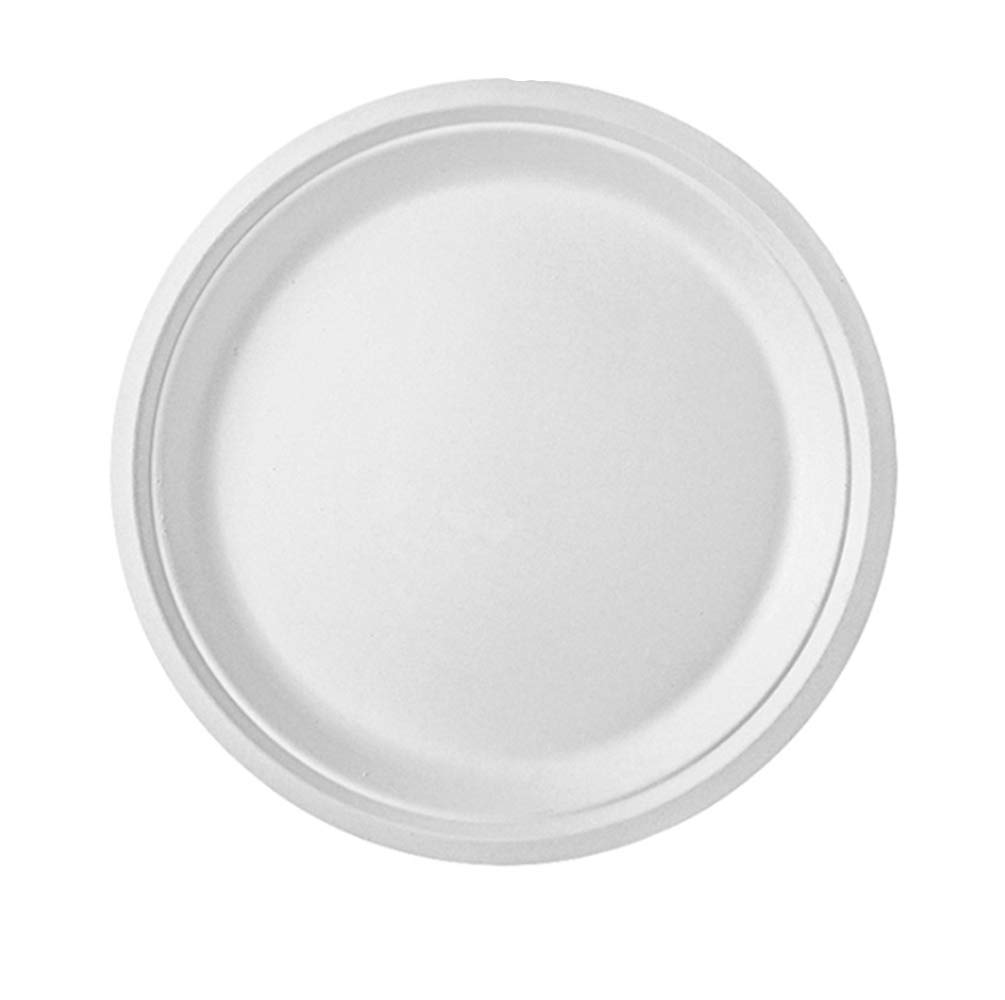 Ubrand Disposable Paper Plate Thickened Sugarcane Pulp Plate Paper Plate Dinner Plate，50 Pieces (10 inches)