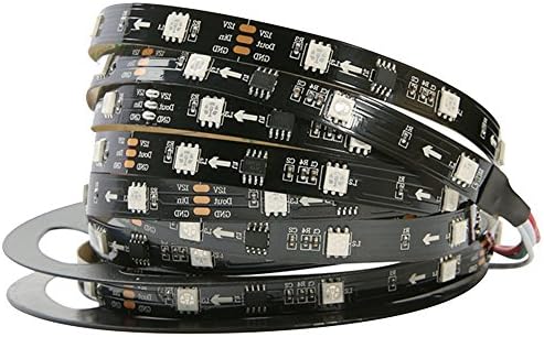 HAMRVL 16.4ft 150 LEDs 12V WS2811 Magic Dream Color RGB Addressable LED Flexible Strip Light waterproof for TV Backlight Outdoor Advertising Signs Black PCB (30LED IP20)