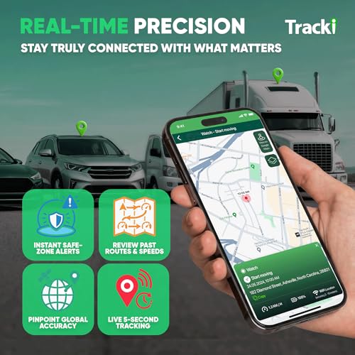 Tracki Pro GPS Tracker for Vehicles – Magnetic Waterproof 4G LTE Car Tracker, Long-Life Battery Up to 7 Months, Unlimited Distance, Smart Alerts, Hidden Tracking Device (Subscription Required)