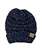 NYFASHION101 Oversized Baggy Slouchy Thick Winter Beanie Hat, Confetti Navy