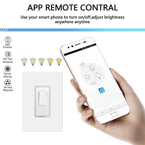 Smart Dimmer Switch By Compatible With Alexa As WiFi Light Dimmer, No