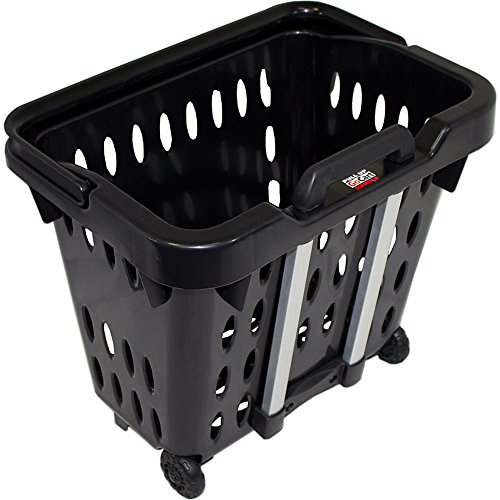 dbest products GoCart, Black Grocery Cart Shopping Laundry Basket on