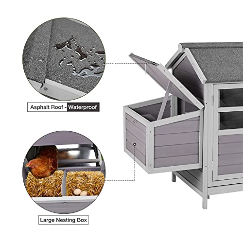 Chicken Coop Outdoor Hen House 84" Wooden Poultry Cage with Large