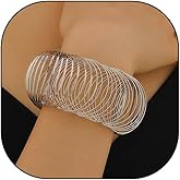 Chunky Spring Bracelet for Women Men Gold Silver Plated Bangles Bracelets Exaggerate Hollow Wrap Bracelet Jewelry Gift